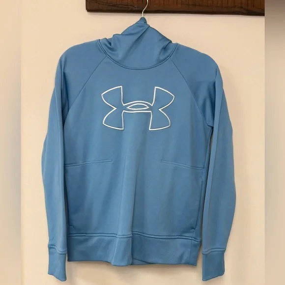 Under Armour: Women's ColdGear Loose Fit Blue Logo Hoodie, Size S - Picture 1 of 8